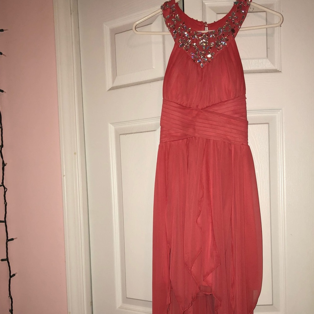 PINK HIGH LOW HOCO DRESS 👗